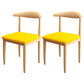 Contemporary Style Metal Chair Set Kitchen Dining Open Back Side Chairs Natural Yellow 2 Piece Set Clearhalo ' kitchen&dining_furn' 'Dining Chairs' 'Dining Tables & Seating' 'dining_chair' 'furn' 'furn_dining_chair' 'Furniture' 'furniture_dining_chair' 'Kitchen & Dining Furniture' 'kitchen' 3755467
