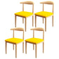 Contemporary Style Metal Chair Set Kitchen Dining Open Back Side Chairs Natural Yellow 4 Piece Set Clearhalo ' kitchen&dining_furn' 'Dining Chairs' 'Dining Tables & Seating' 'dining_chair' 'furn' 'furn_dining_chair' 'Furniture' 'furniture_dining_chair' 'Kitchen & Dining Furniture' 'kitchen' 3755468