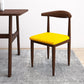 Contemporary Style Metal Chair Set Kitchen Dining Open Back Side Chairs Walnut Yellow 1 Piece Clearhalo ' kitchen&dining_furn' 'Dining Chairs' 'Dining Tables & Seating' 'dining_chair' 'furn' 'furn_dining_chair' 'Furniture' 'furniture_dining_chair' 'Kitchen & Dining Furniture' 'kitchen' 3755469