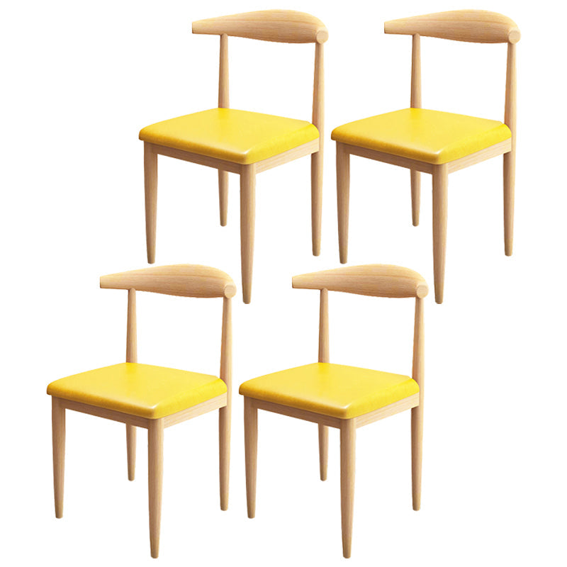 Contemporary Style Metal Chair Set Kitchen Dining Open Back Side Chairs Natural Gold 4 Piece Set Clearhalo ' kitchen&dining_furn' 'Dining Chairs' 'Dining Tables & Seating' 'dining_chair' 'furn' 'furn_dining_chair' 'Furniture' 'furniture_dining_chair' 'Kitchen & Dining Furniture' 'kitchen' 3755474