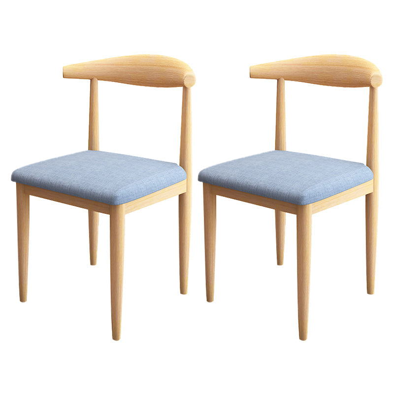 Contemporary Style Metal Chair Set Kitchen Dining Open Back Side Chairs Natural Blue 2 Piece Set Clearhalo ' kitchen&dining_furn' 'Dining Chairs' 'Dining Tables & Seating' 'dining_chair' 'furn' 'furn_dining_chair' 'Furniture' 'furniture_dining_chair' 'Kitchen & Dining Furniture' 'kitchen' 3755482