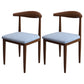 Contemporary Style Metal Chair Set Kitchen Dining Open Back Side Chairs Walnut Blue 2 Piece Set Clearhalo ' kitchen&dining_furn' 'Dining Chairs' 'Dining Tables & Seating' 'dining_chair' 'furn' 'furn_dining_chair' 'Furniture' 'furniture_dining_chair' 'Kitchen & Dining Furniture' 'kitchen' 3755485