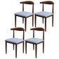 Contemporary Style Metal Chair Set Kitchen Dining Open Back Side Chairs Walnut Blue 4 Piece Set Clearhalo ' kitchen&dining_furn' 'Dining Chairs' 'Dining Tables & Seating' 'dining_chair' 'furn' 'furn_dining_chair' 'Furniture' 'furniture_dining_chair' 'Kitchen & Dining Furniture' 'kitchen' 3755486