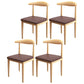 Contemporary Style Metal Chair Set Kitchen Dining Open Back Side Chairs Natural Dark Brown 4 Piece Set Clearhalo ' kitchen&dining_furn' 'Dining Chairs' 'Dining Tables & Seating' 'dining_chair' 'furn' 'furn_dining_chair' 'Furniture' 'furniture_dining_chair' 'Kitchen & Dining Furniture' 'kitchen' 3755498