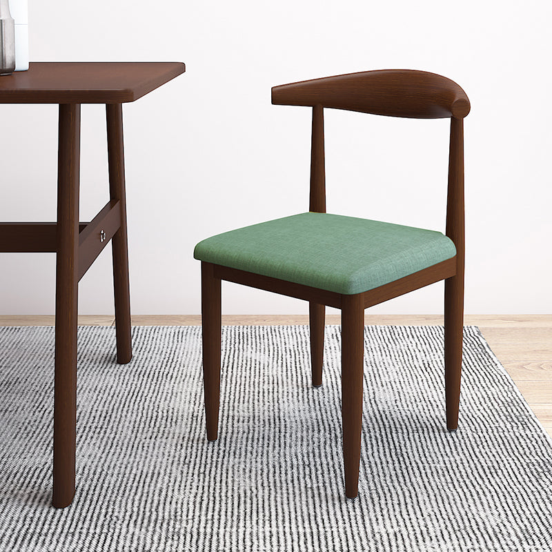 Contemporary Style Metal Chair Set Kitchen Dining Open Back Side Chairs Walnut Turquoise 1 Piece Clearhalo ' kitchen&dining_furn' 'Dining Chairs' 'Dining Tables & Seating' 'dining_chair' 'furn' 'furn_dining_chair' 'Furniture' 'furniture_dining_chair' 'Kitchen & Dining Furniture' 'kitchen' 3755505