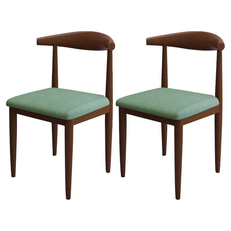 Contemporary Style Metal Chair Set Kitchen Dining Open Back Side Chairs Walnut Turquoise 2 Piece Set Clearhalo ' kitchen&dining_furn' 'Dining Chairs' 'Dining Tables & Seating' 'dining_chair' 'furn' 'furn_dining_chair' 'Furniture' 'furniture_dining_chair' 'Kitchen & Dining Furniture' 'kitchen' 3755506