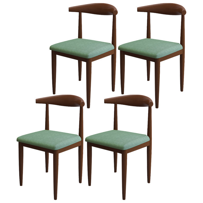 Contemporary Style Metal Chair Set Kitchen Dining Open Back Side Chairs Walnut Turquoise 4 Piece Set Clearhalo ' kitchen&dining_furn' 'Dining Chairs' 'Dining Tables & Seating' 'dining_chair' 'furn' 'furn_dining_chair' 'Furniture' 'furniture_dining_chair' 'Kitchen & Dining Furniture' 'kitchen' 3755507
