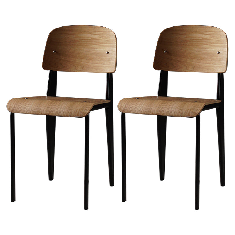 Industrial Style Metal Legs Dining Chairs Open Back Dining Side Chair for Home Black Set of 2 Clearhalo ' kitchen&dining_furn' 'Dining Chairs' 'Dining Tables & Seating' 'dining_chair' 'Furniture' 'furniture_dining_chair' 'Kitchen & Dining Furniture' 'kitchen' 3755509