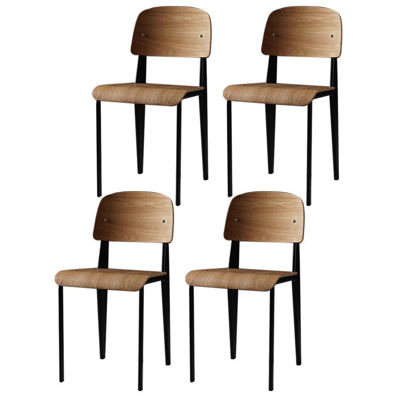 Industrial Style Metal Legs Dining Chairs Open Back Dining Side Chair for Home Black Set of 4 Clearhalo ' kitchen&dining_furn' 'Dining Chairs' 'Dining Tables & Seating' 'dining_chair' 'Furniture' 'furniture_dining_chair' 'Kitchen & Dining Furniture' 'kitchen' 3755511