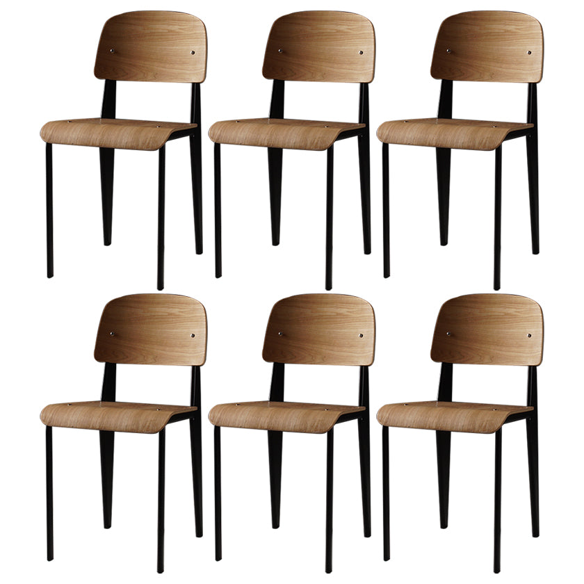 Industrial Style Metal Legs Dining Chairs Open Back Dining Side Chair for Home Black Set of 6 Clearhalo ' kitchen&dining_furn' 'Dining Chairs' 'Dining Tables & Seating' 'dining_chair' 'Furniture' 'furniture_dining_chair' 'Kitchen & Dining Furniture' 'kitchen' 3755513