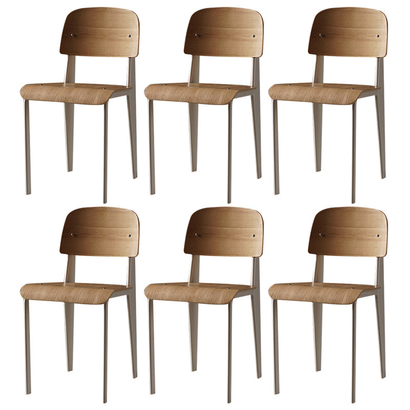 Industrial Style Metal Legs Dining Chairs Open Back Dining Side Chair for Home White Set of 6 Clearhalo ' kitchen&dining_furn' 'Dining Chairs' 'Dining Tables & Seating' 'dining_chair' 'Furniture' 'furniture_dining_chair' 'Kitchen & Dining Furniture' 'kitchen' 3755519