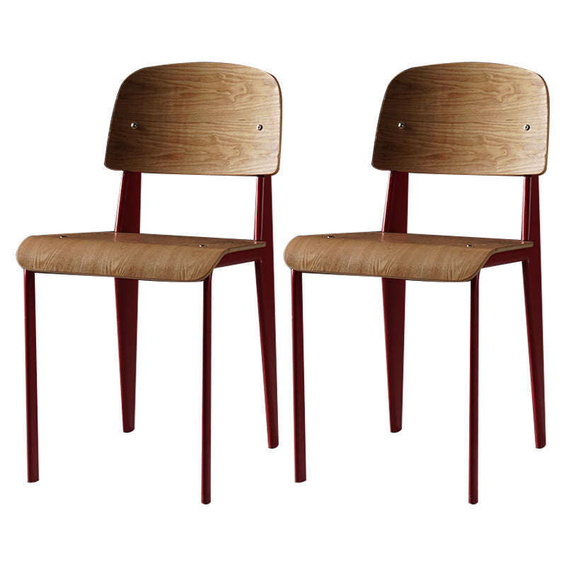 Industrial Style Metal Legs Dining Chairs Open Back Dining Side Chair for Home Red Set of 2 Clearhalo ' kitchen&dining_furn' 'Dining Chairs' 'Dining Tables & Seating' 'dining_chair' 'Furniture' 'furniture_dining_chair' 'Kitchen & Dining Furniture' 'kitchen' 3755521