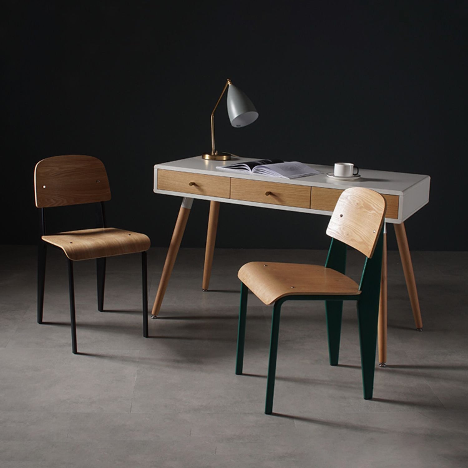 Industrial Style Metal Legs Dining Chairs Open Back Dining Side Chair for Home Clearhalo ' kitchen&dining_furn' 'Dining Chairs' 'Dining Tables & Seating' 'dining_chair' 'Furniture' 'furniture_dining_chair' 'Kitchen & Dining Furniture' 'kitchen' 3755529