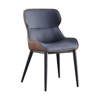 Modern Metal Indoor-Outdoor Chair Dining Room Wingback Parsons Armless Chair Dark Blue 1 Piece Clearhalo ' kitchen&dining_furn' 'Dining Chairs' 'Dining Tables & Seating' 'dining_chair' 'furn' 'furn_dining_chair' 'Furniture' 'furniture_dining_chair' 'Kitchen & Dining Furniture' 'kitchen' 3755555