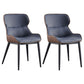 Modern Metal Indoor-Outdoor Chair Dining Room Wingback Parsons Armless Chair Dark Blue 2 Piece Set Clearhalo ' kitchen&dining_furn' 'Dining Chairs' 'Dining Tables & Seating' 'dining_chair' 'furn' 'furn_dining_chair' 'Furniture' 'furniture_dining_chair' 'Kitchen & Dining Furniture' 'kitchen' 3755557