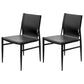 Contemporary Style Leather Dining Chair Solid Back Armless Chairs for Home Black 2 Piece Set Clearhalo ' kitchen&dining_furn' 'Dining Chairs' 'Dining Tables & Seating' 'dining_chair' 'furn' 'furn_dining_chair' 'Furniture' 'furniture_dining_chair' 'Kitchen & Dining Furniture' 'kitchen' 3755566