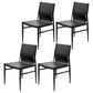Contemporary Style Leather Dining Chair Solid Back Armless Chairs for Home Black 4 Piece Set Clearhalo ' kitchen&dining_furn' 'Dining Chairs' 'Dining Tables & Seating' 'dining_chair' 'furn' 'furn_dining_chair' 'Furniture' 'furniture_dining_chair' 'Kitchen & Dining Furniture' 'kitchen' 3755568