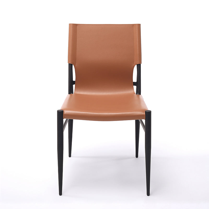Contemporary Style Leather Dining Chair Solid Back Armless Chairs for Home Clearhalo ' kitchen&dining_furn' 'Dining Chairs' 'Dining Tables & Seating' 'dining_chair' 'furn' 'furn_dining_chair' 'Furniture' 'furniture_dining_chair' 'Kitchen & Dining Furniture' 'kitchen' 3755572