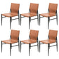 Contemporary Style Leather Dining Chair Solid Back Armless Chairs for Home Light Brown 6 Piece Set Clearhalo ' kitchen&dining_furn' 'Dining Chairs' 'Dining Tables & Seating' 'dining_chair' 'furn' 'furn_dining_chair' 'Furniture' 'furniture_dining_chair' 'Kitchen & Dining Furniture' 'kitchen' 3755587