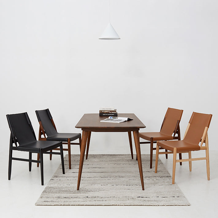 Contemporary Style Leather Dining Chair Solid Back Armless Chairs for Home Clearhalo ' kitchen&dining_furn' 'Dining Chairs' 'Dining Tables & Seating' 'dining_chair' 'furn' 'furn_dining_chair' 'Furniture' 'furniture_dining_chair' 'Kitchen & Dining Furniture' 'kitchen' 3755588