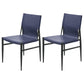 Contemporary Style Leather Dining Chair Solid Back Armless Chairs for Home Dark Blue 2 Piece Set Clearhalo ' kitchen&dining_furn' 'Dining Chairs' 'Dining Tables & Seating' 'dining_chair' 'furn' 'furn_dining_chair' 'Furniture' 'furniture_dining_chair' 'Kitchen & Dining Furniture' 'kitchen' 3755589