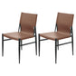 Contemporary Style Leather Dining Chair Solid Back Armless Chairs for Home Dark Brown 2 Piece Set Clearhalo ' kitchen&dining_furn' 'Dining Chairs' 'Dining Tables & Seating' 'dining_chair' 'furn' 'furn_dining_chair' 'Furniture' 'furniture_dining_chair' 'Kitchen & Dining Furniture' 'kitchen' 3755592