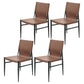 Contemporary Style Leather Dining Chair Solid Back Armless Chairs for Home Dark Brown 4 Piece Set Clearhalo ' kitchen&dining_furn' 'Dining Chairs' 'Dining Tables & Seating' 'dining_chair' 'furn' 'furn_dining_chair' 'Furniture' 'furniture_dining_chair' 'Kitchen & Dining Furniture' 'kitchen' 3755593