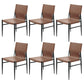 Contemporary Style Leather Dining Chair Solid Back Armless Chairs for Home Dark Brown 6 Piece Set Clearhalo ' kitchen&dining_furn' 'Dining Chairs' 'Dining Tables & Seating' 'dining_chair' 'furn' 'furn_dining_chair' 'Furniture' 'furniture_dining_chair' 'Kitchen & Dining Furniture' 'kitchen' 3755594