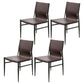 Contemporary Style Leather Dining Chair Solid Back Armless Chairs for Home Dark Coffee 4 Piece Set Clearhalo ' kitchen&dining_furn' 'Dining Chairs' 'Dining Tables & Seating' 'dining_chair' 'furn' 'furn_dining_chair' 'Furniture' 'furniture_dining_chair' 'Kitchen & Dining Furniture' 'kitchen' 3755596