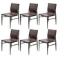 Contemporary Style Leather Dining Chair Solid Back Armless Chairs for Home Dark Coffee 6 Piece Set Clearhalo ' kitchen&dining_furn' 'Dining Chairs' 'Dining Tables & Seating' 'dining_chair' 'furn' 'furn_dining_chair' 'Furniture' 'furniture_dining_chair' 'Kitchen & Dining Furniture' 'kitchen' 3755597