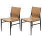 Contemporary Style Leather Dining Chair Solid Back Armless Chairs for Home Light Coffee 2 Piece Set Clearhalo ' kitchen&dining_furn' 'Dining Chairs' 'Dining Tables & Seating' 'dining_chair' 'furn' 'furn_dining_chair' 'Furniture' 'furniture_dining_chair' 'Kitchen & Dining Furniture' 'kitchen' 3755598