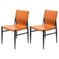 Contemporary Style Leather Dining Chair Solid Back Armless Chairs for Home Orange 2 Piece Set Clearhalo ' kitchen&dining_furn' 'Dining Chairs' 'Dining Tables & Seating' 'dining_chair' 'furn' 'furn_dining_chair' 'Furniture' 'furniture_dining_chair' 'Kitchen & Dining Furniture' 'kitchen' 3755604