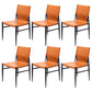 Contemporary Style Leather Dining Chair Solid Back Armless Chairs for Home Orange 6 Piece Set Clearhalo ' kitchen&dining_furn' 'Dining Chairs' 'Dining Tables & Seating' 'dining_chair' 'furn' 'furn_dining_chair' 'Furniture' 'furniture_dining_chair' 'Kitchen & Dining Furniture' 'kitchen' 3755606