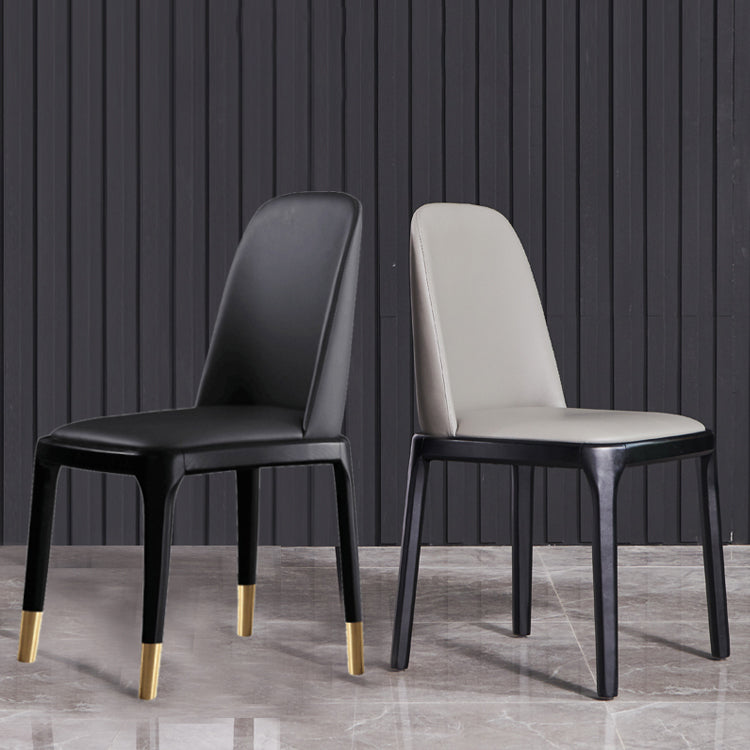 Leather Industrial Restaurant Side Chair Matte Finish Parsons Dining Side Chair Clearhalo ' kitchen&dining_furn' 'Dining Chairs' 'Dining Tables & Seating' 'dining_chair' 'furn' 'furn_dining_chair' 'Furniture' 'furniture_dining_chair' 'Kitchen & Dining Furniture' 'kitchen' 3755642