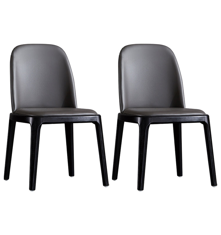 Leather Industrial Restaurant Side Chair Matte Finish Parsons Dining Side Chair Dark Gray 2 Piece Set Black Clearhalo ' kitchen&dining_furn' 'Dining Chairs' 'Dining Tables & Seating' 'dining_chair' 'furn' 'furn_dining_chair' 'Furniture' 'furniture_dining_chair' 'Kitchen & Dining Furniture' 'kitchen' 3755643