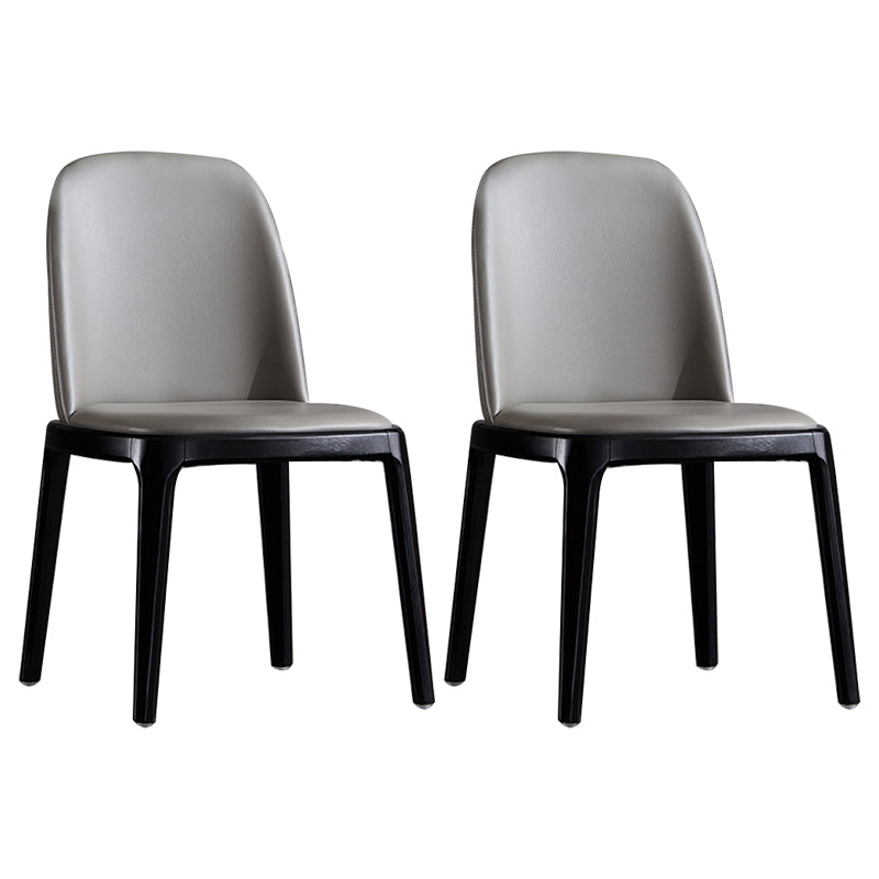 Leather Industrial Restaurant Side Chair Matte Finish Parsons Dining Side Chair Light Gray 2 Piece Set Black Clearhalo ' kitchen&dining_furn' 'Dining Chairs' 'Dining Tables & Seating' 'dining_chair' 'furn' 'furn_dining_chair' 'Furniture' 'furniture_dining_chair' 'Kitchen & Dining Furniture' 'kitchen' 3755648
