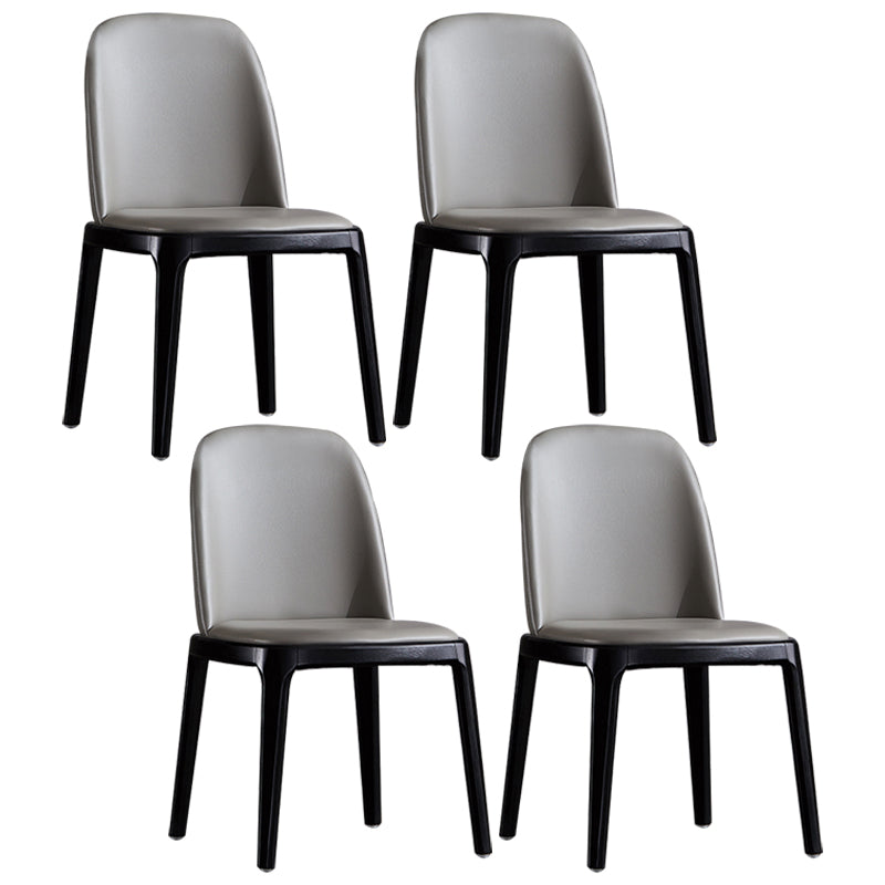 Leather Industrial Restaurant Side Chair Matte Finish Parsons Dining Side Chair Light Gray 4 Piece Set Black Clearhalo ' kitchen&dining_furn' 'Dining Chairs' 'Dining Tables & Seating' 'dining_chair' 'furn' 'furn_dining_chair' 'Furniture' 'furniture_dining_chair' 'Kitchen & Dining Furniture' 'kitchen' 3755651