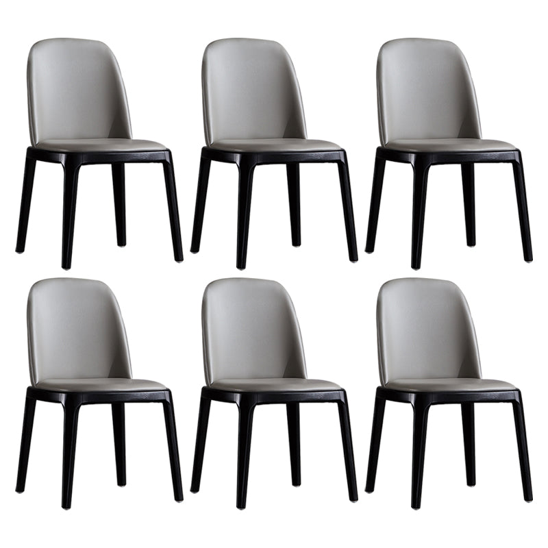 Leather Industrial Restaurant Side Chair Matte Finish Parsons Dining Side Chair Light Gray 6 Piece Set Black Clearhalo ' kitchen&dining_furn' 'Dining Chairs' 'Dining Tables & Seating' 'dining_chair' 'furn' 'furn_dining_chair' 'Furniture' 'furniture_dining_chair' 'Kitchen & Dining Furniture' 'kitchen' 3755652
