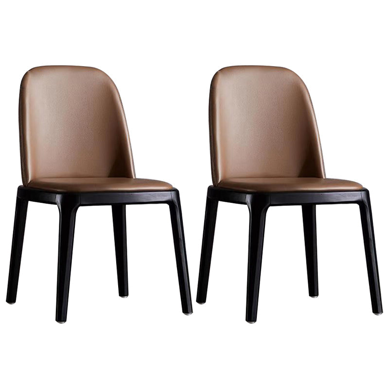 Leather Industrial Restaurant Side Chair Matte Finish Parsons Dining Side Chair 2 Piece Set Black Clearhalo ' kitchen&dining_furn' 'Dining Chairs' 'Dining Tables & Seating' 'dining_chair' 'furn' 'furn_dining_chair' 'Furniture' 'furniture_dining_chair' 'Kitchen & Dining Furniture' 'kitchen' 3755655