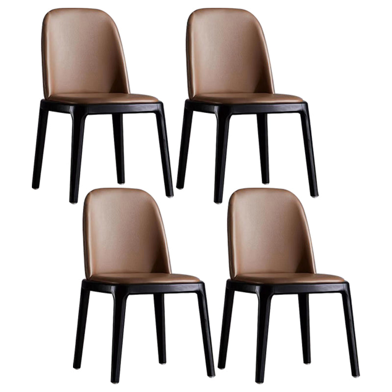 Leather Industrial Restaurant Side Chair Matte Finish Parsons Dining Side Chair 4 Piece Set Black Clearhalo ' kitchen&dining_furn' 'Dining Chairs' 'Dining Tables & Seating' 'dining_chair' 'furn' 'furn_dining_chair' 'Furniture' 'furniture_dining_chair' 'Kitchen & Dining Furniture' 'kitchen' 3755657