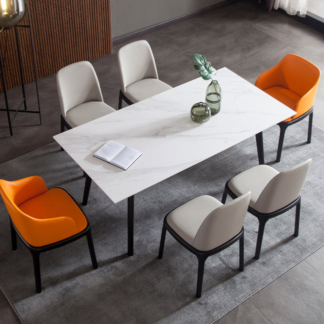 Leather Industrial Restaurant Side Chair Matte Finish Parsons Dining Side Chair Clearhalo ' kitchen&dining_furn' 'Dining Chairs' 'Dining Tables & Seating' 'dining_chair' 'furn' 'furn_dining_chair' 'Furniture' 'furniture_dining_chair' 'Kitchen & Dining Furniture' 'kitchen' 3755662