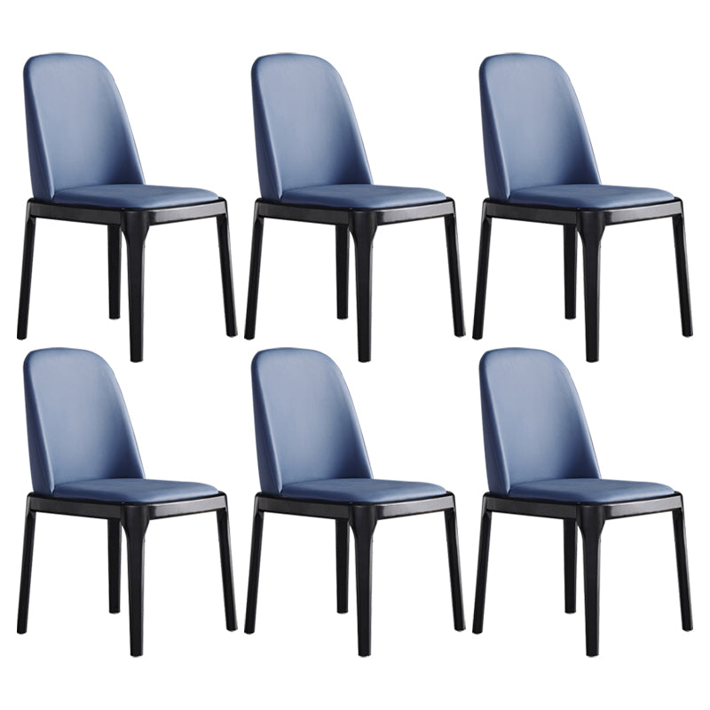 Leather Industrial Restaurant Side Chair Matte Finish Parsons Dining Side Chair Blue 6 Piece Set Black Clearhalo ' kitchen&dining_furn' 'Dining Chairs' 'Dining Tables & Seating' 'dining_chair' 'furn' 'furn_dining_chair' 'Furniture' 'furniture_dining_chair' 'Kitchen & Dining Furniture' 'kitchen' 3755664