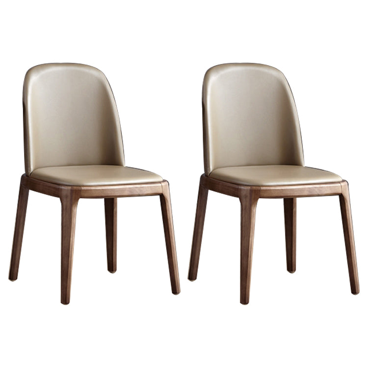 Leather Industrial Restaurant Side Chair Matte Finish Parsons Dining Side Chair Khaki 2 Piece Set Walnut Clearhalo ' kitchen&dining_furn' 'Dining Chairs' 'Dining Tables & Seating' 'dining_chair' 'furn' 'furn_dining_chair' 'Furniture' 'furniture_dining_chair' 'Kitchen & Dining Furniture' 'kitchen' 3755666