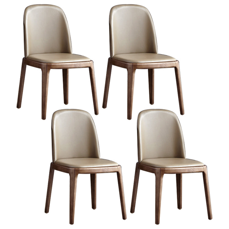 Leather Industrial Restaurant Side Chair Matte Finish Parsons Dining Side Chair Khaki 4 Piece Set Walnut Clearhalo ' kitchen&dining_furn' 'Dining Chairs' 'Dining Tables & Seating' 'dining_chair' 'furn' 'furn_dining_chair' 'Furniture' 'furniture_dining_chair' 'Kitchen & Dining Furniture' 'kitchen' 3755668