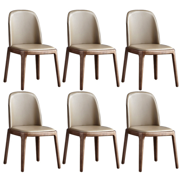 Leather Industrial Restaurant Side Chair Matte Finish Parsons Dining Side Chair Khaki 6 Piece Set Walnut Clearhalo ' kitchen&dining_furn' 'Dining Chairs' 'Dining Tables & Seating' 'dining_chair' 'furn' 'furn_dining_chair' 'Furniture' 'furniture_dining_chair' 'Kitchen & Dining Furniture' 'kitchen' 3755671