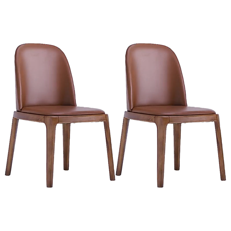 Leather Industrial Restaurant Side Chair Matte Finish Parsons Dining Side Chair Dark Coffee 2 Piece Set Walnut Clearhalo ' kitchen&dining_furn' 'Dining Chairs' 'Dining Tables & Seating' 'dining_chair' 'furn' 'furn_dining_chair' 'Furniture' 'furniture_dining_chair' 'Kitchen & Dining Furniture' 'kitchen' 3755672