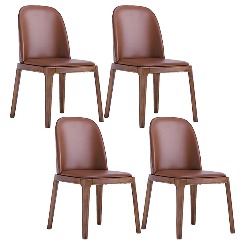 Leather Industrial Restaurant Side Chair Matte Finish Parsons Dining Side Chair Dark Coffee 4 Piece Set Walnut Clearhalo ' kitchen&dining_furn' 'Dining Chairs' 'Dining Tables & Seating' 'dining_chair' 'furn' 'furn_dining_chair' 'Furniture' 'furniture_dining_chair' 'Kitchen & Dining Furniture' 'kitchen' 3755673