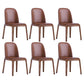 Leather Industrial Restaurant Side Chair Matte Finish Parsons Dining Side Chair Dark Coffee 6 Piece Set Walnut Clearhalo ' kitchen&dining_furn' 'Dining Chairs' 'Dining Tables & Seating' 'dining_chair' 'furn' 'furn_dining_chair' 'Furniture' 'furniture_dining_chair' 'Kitchen & Dining Furniture' 'kitchen' 3755674