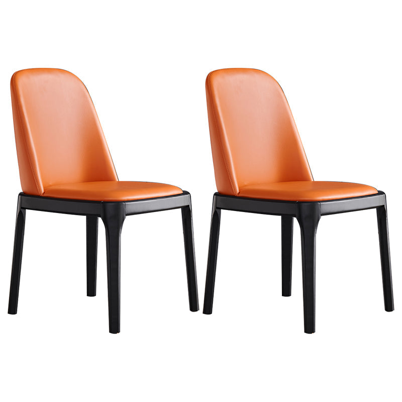 Leather Industrial Restaurant Side Chair Matte Finish Parsons Dining Side Chair Orange 2 Piece Set Black Clearhalo ' kitchen&dining_furn' 'Dining Chairs' 'Dining Tables & Seating' 'dining_chair' 'furn' 'furn_dining_chair' 'Furniture' 'furniture_dining_chair' 'Kitchen & Dining Furniture' 'kitchen' 3755675