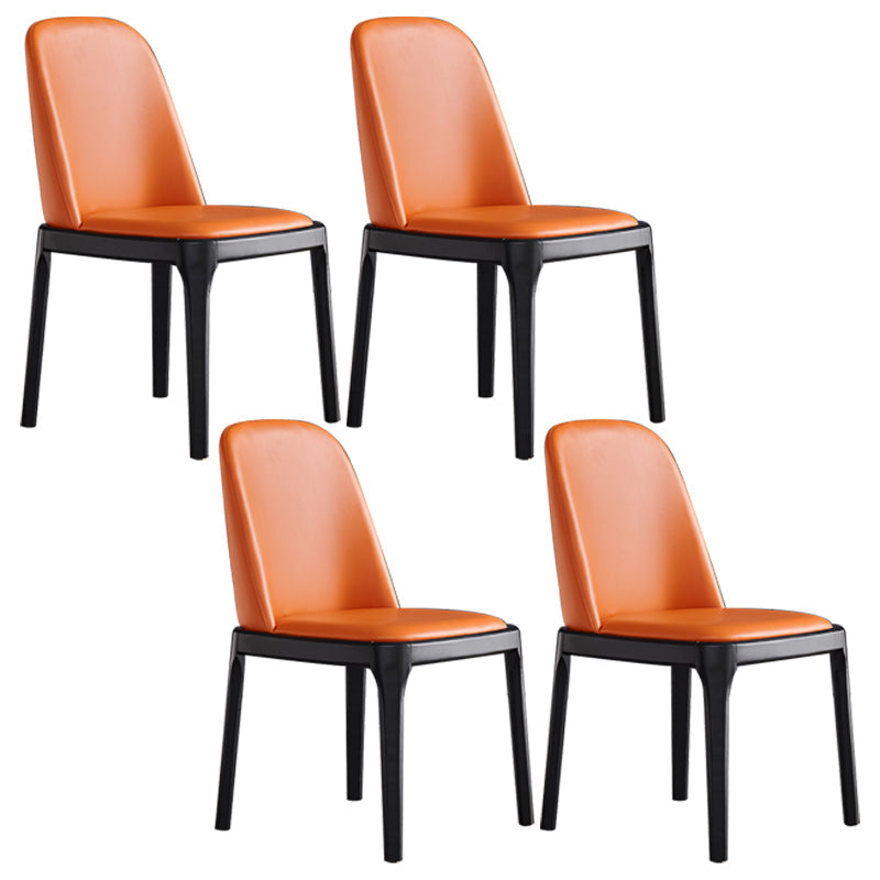 Leather Industrial Restaurant Side Chair Matte Finish Parsons Dining Side Chair Orange 4 Piece Set Black Clearhalo ' kitchen&dining_furn' 'Dining Chairs' 'Dining Tables & Seating' 'dining_chair' 'furn' 'furn_dining_chair' 'Furniture' 'furniture_dining_chair' 'Kitchen & Dining Furniture' 'kitchen' 3755676